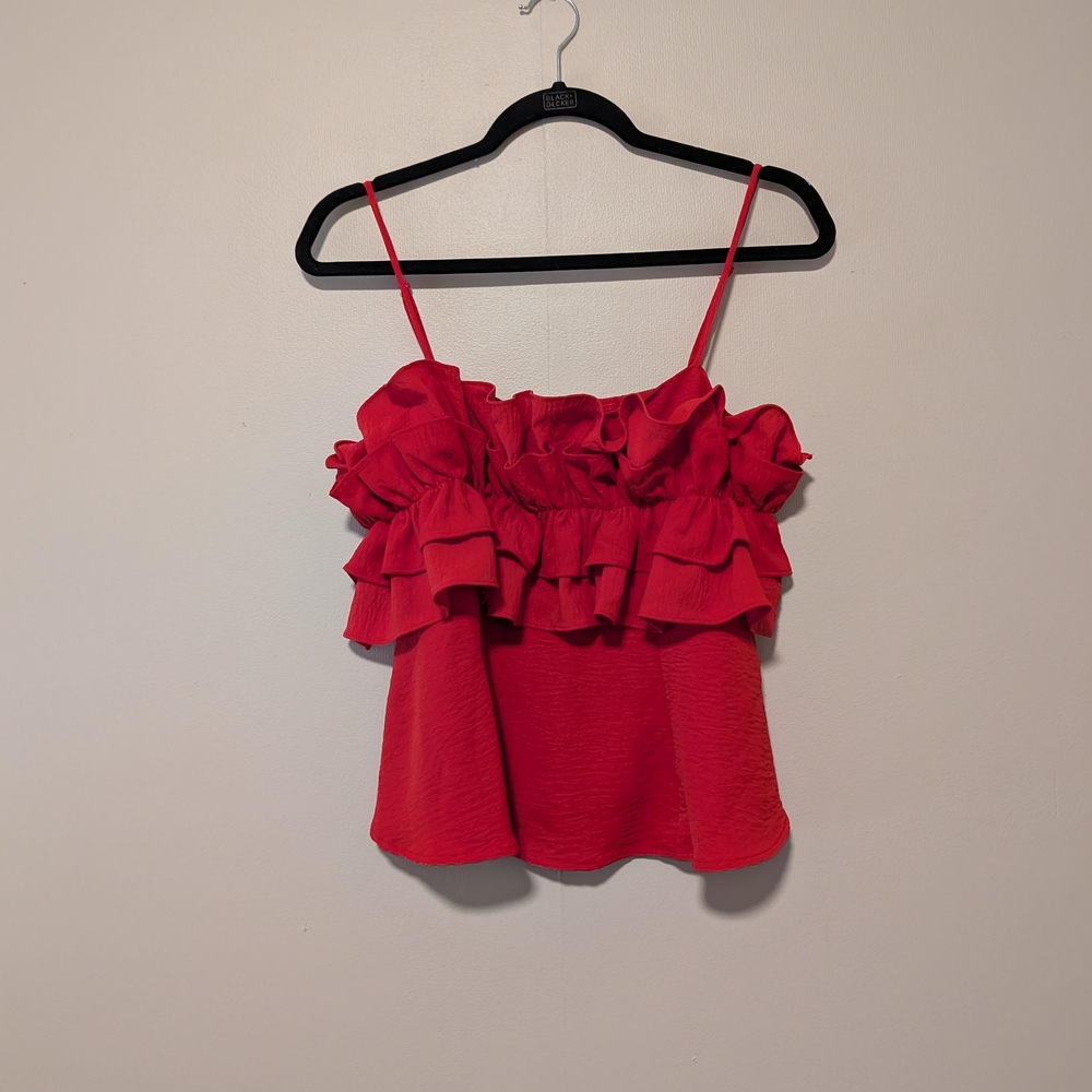 Sienna Sky Red Ruffled Camisole